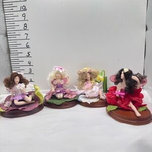 Set of 4 Fairy‎ porcelain dolls paradise galleries treasure collection